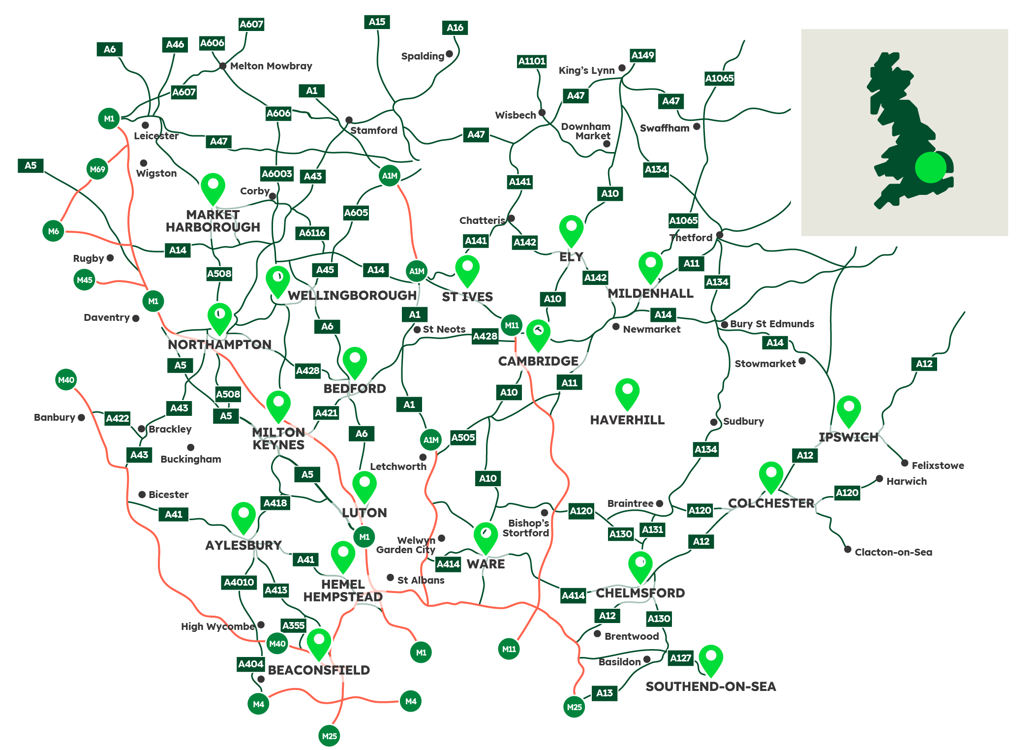 Concrete Central East Area Sales Map