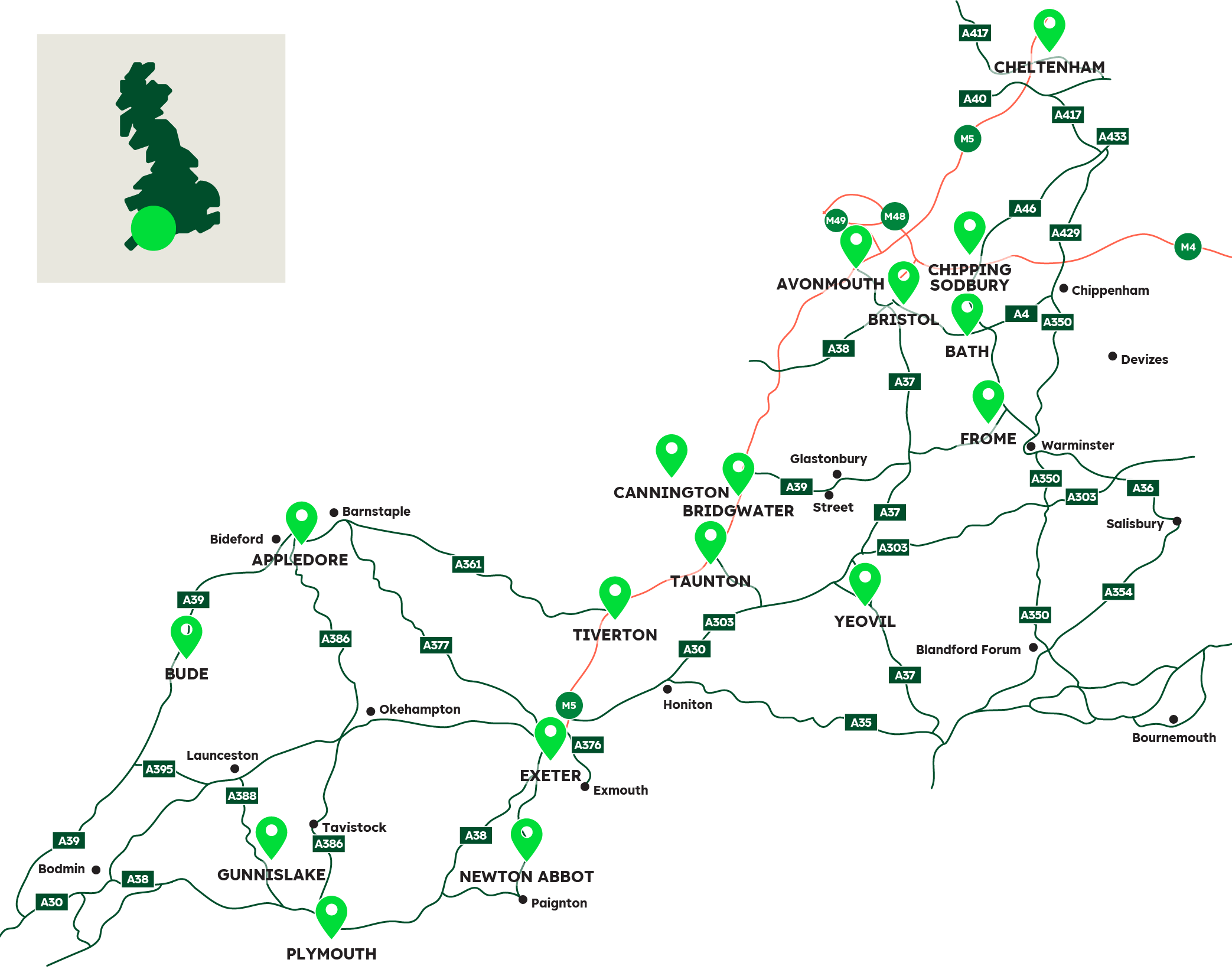 Concrete South West Area Sales Map