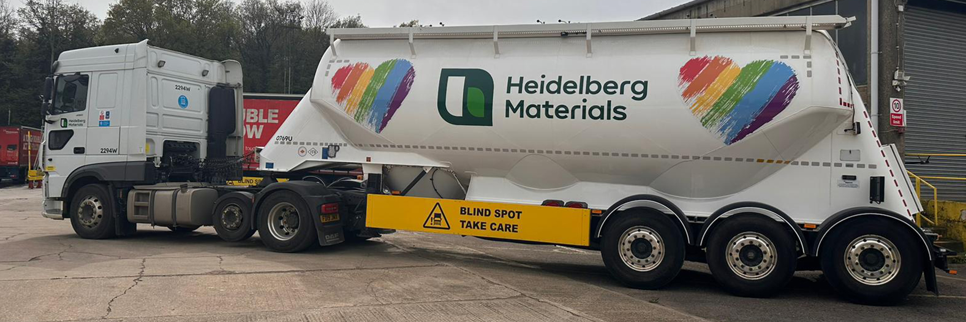 Branded cement tanker