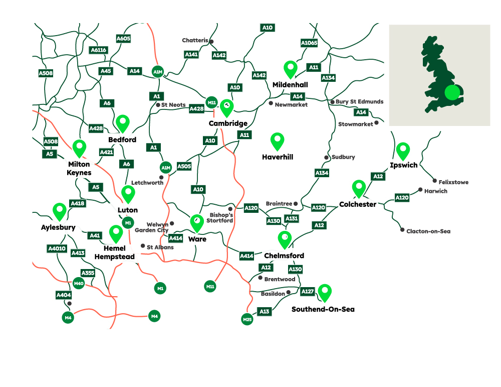Concrete Central East Area Sales Map