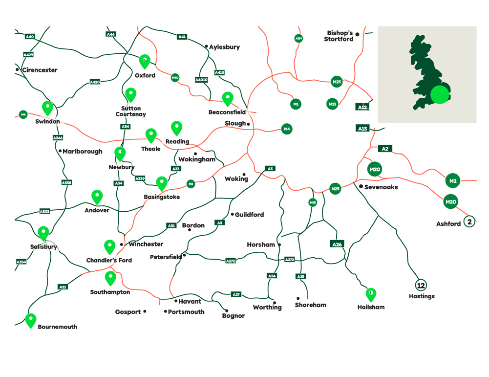 Concrete South East Map