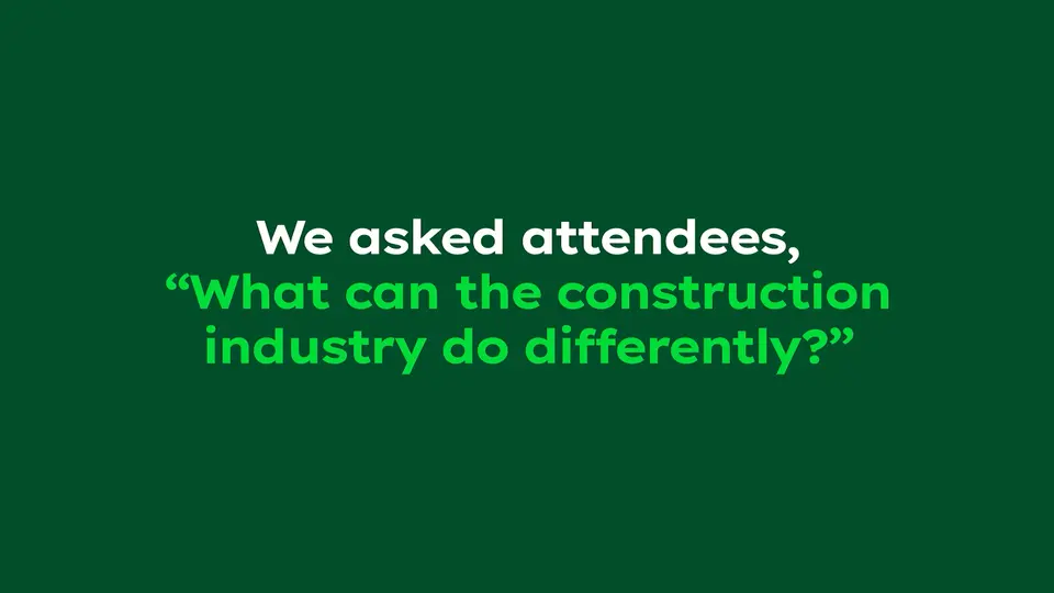 Let's Talk Sustainability construction industry question responses
