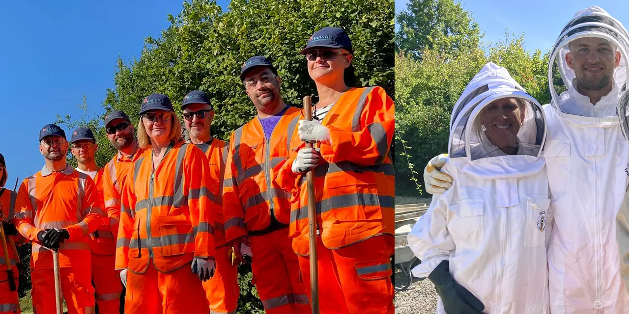 Volunteering to help out with bees at Ketton Cement plant