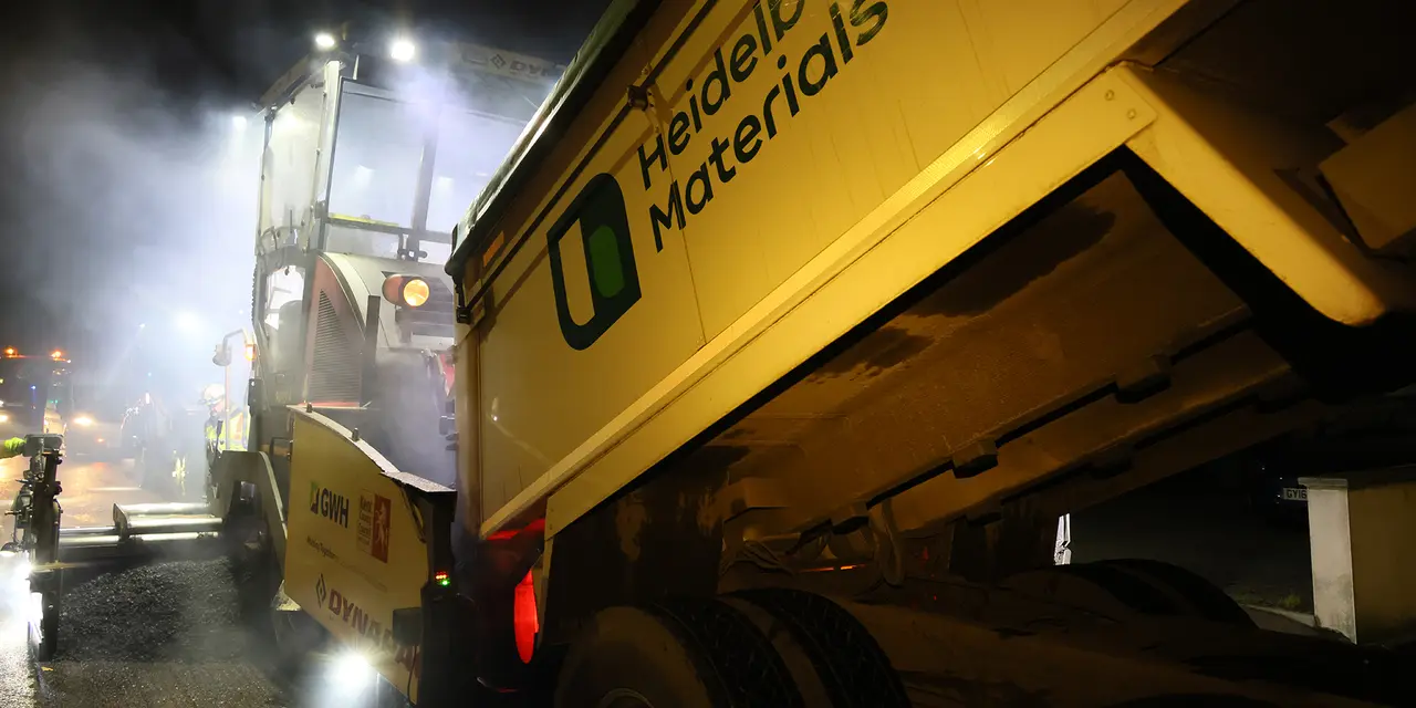 A section of the A20 in the centre of Maidstone, Kent, has been resurfaced 
