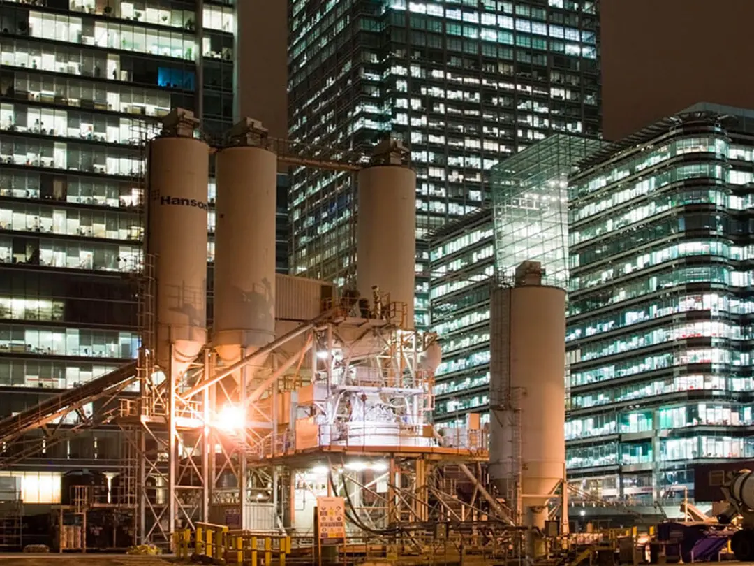 Premix on-site concrete plant - Canary Wharf - London